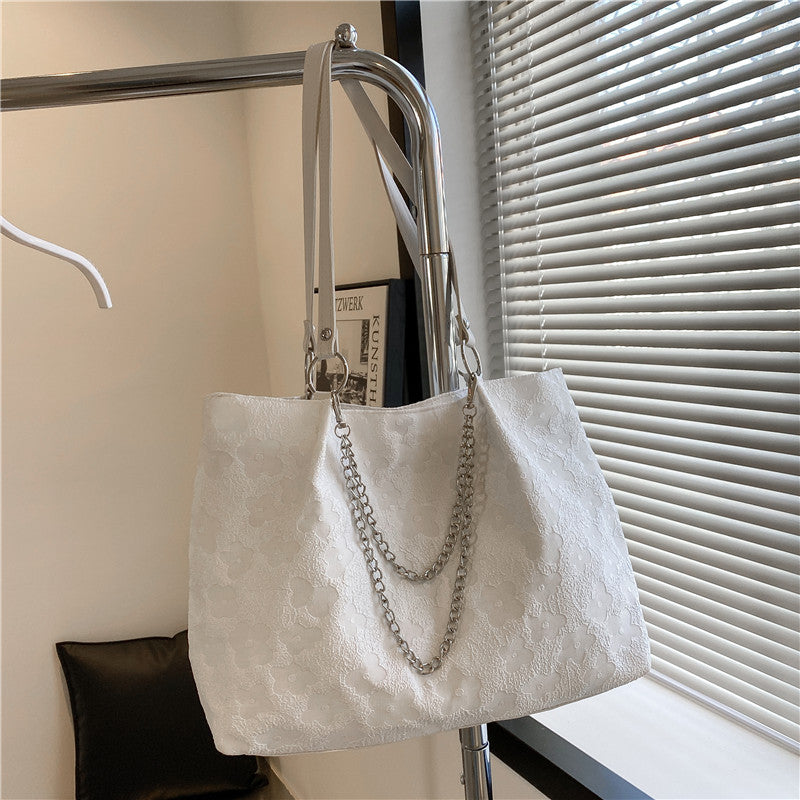 Embossed Chain Tote Bag