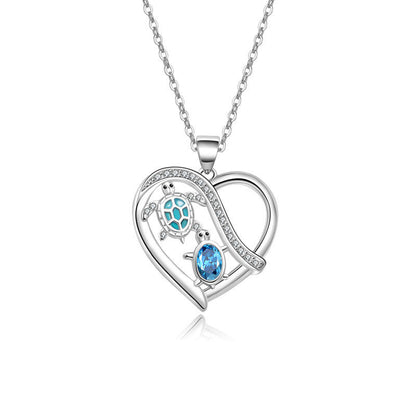 Hermoso collar de diamantes con temperamento lujoso y ligero de tortuga amorosa