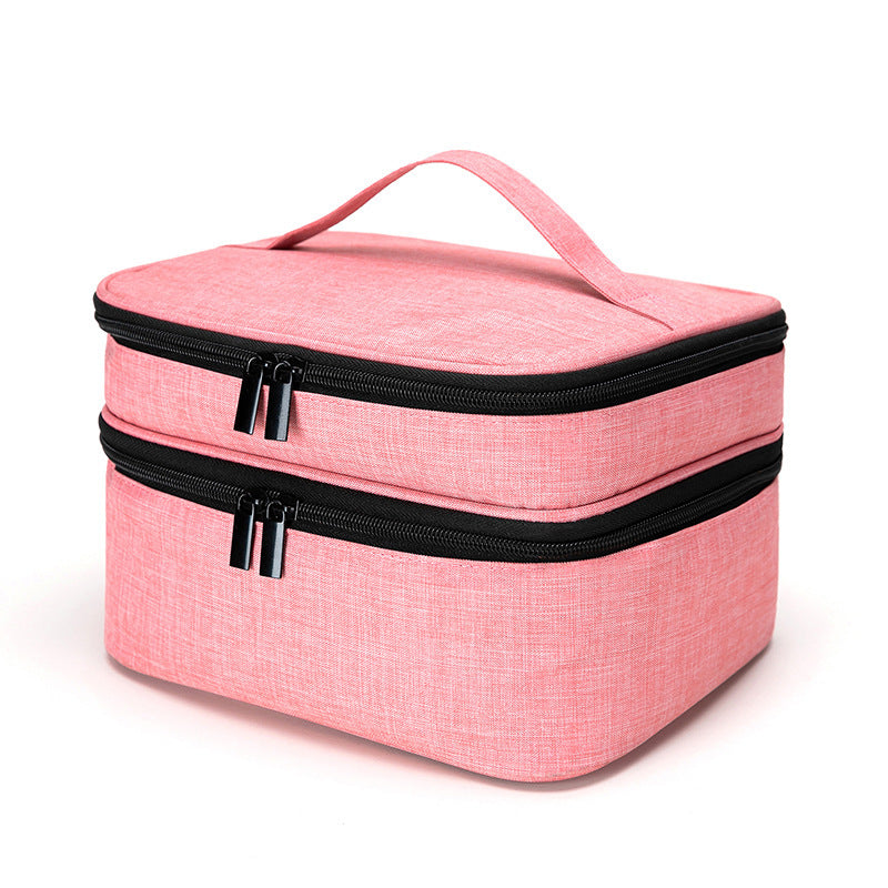 Portable Double-layer 30-cell Lined Portable Storage Bag
