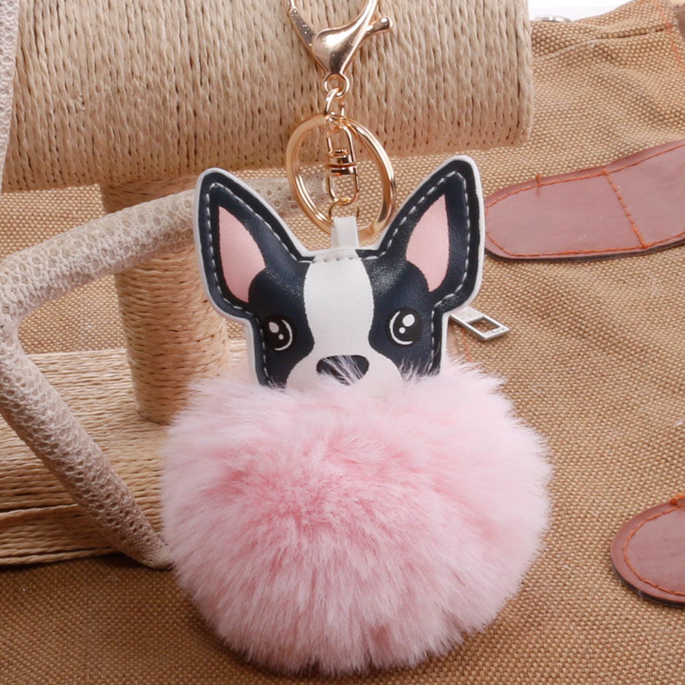 PU puppy feather ball key pendant Pendant