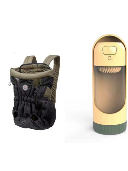 Mochila transportadora de mascotas para viajes al aire libre, de malla, transpirable, para el hombro