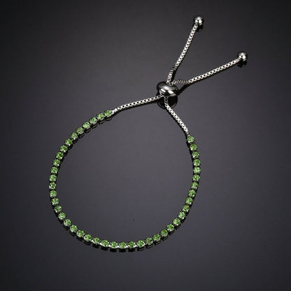 Pulsera de cristal de lujo de color plateado con dijes infinitos ajustables para mujer, joyería de moda.