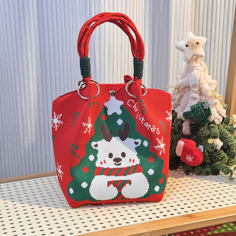 Knitted Buckle Bag Portable Large Capacity