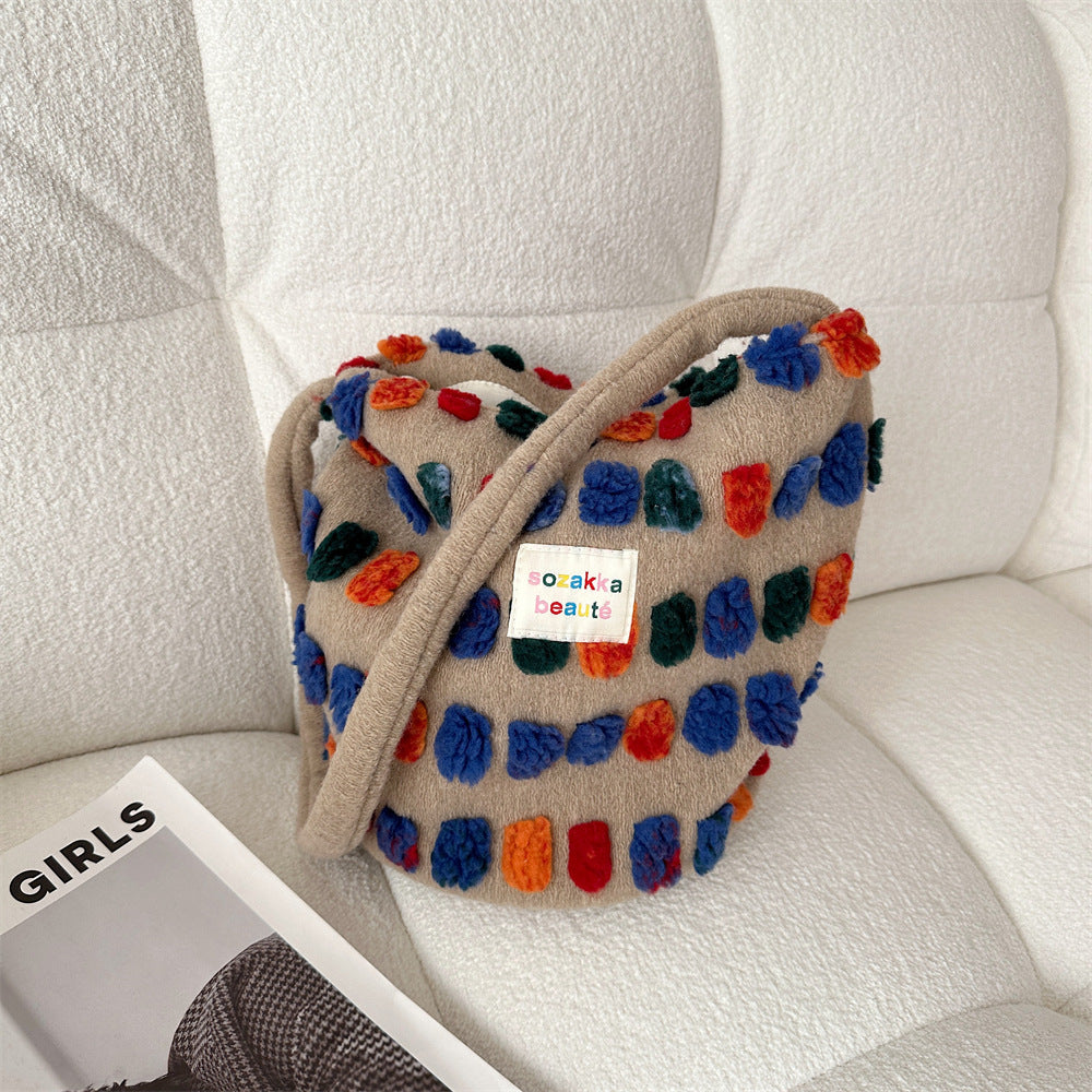 Plush Bucket Portable Shoulder Bag