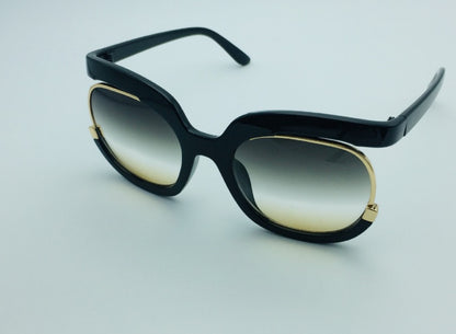 Gafas de sol voladoras para mujer, montura media de ojo de gato para mujer