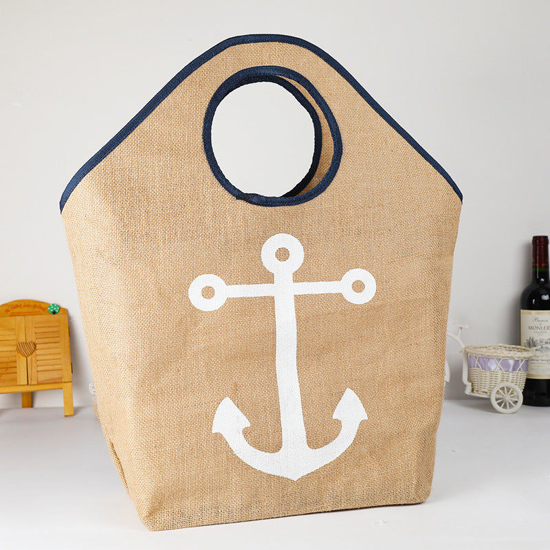 Super Large Beach Bag Waterproof Rubberized Coarse jute bag shopping portable linen bag