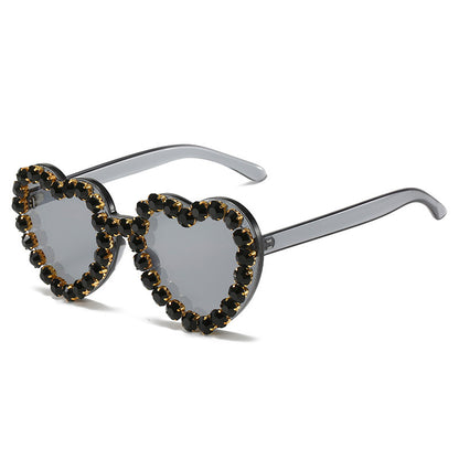 Modische All-Match-Sonnenbrille mit Pfirsichherz für Damen