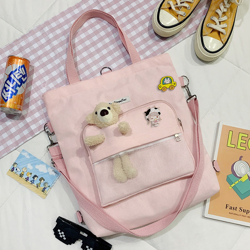 Bear Doll Multi-Purpose Canvas Bag