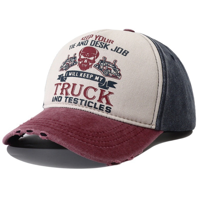 Peaked Hard Top Summer Letter Printing Stylish Baseball Cap
