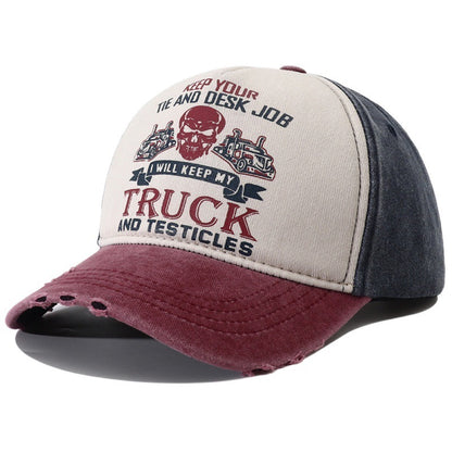 Gorra de béisbol elegante con estampado de letras de verano y parte superior rígida con visera