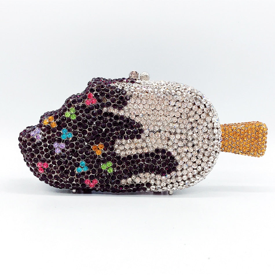 Ice Cream Shaped Diamond Clutch Bag