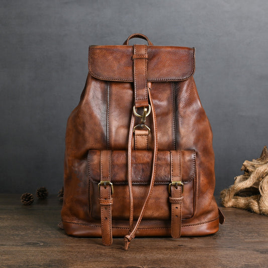 Leather Backpack For Leisure Travel
