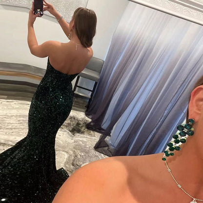 Vestidos de noche con lentejuelas para mujer, vestidos formales largos para fiesta de graduación