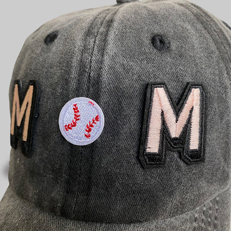 Baseball Mother Letter Embroidered Baseball Cap Men And Women Sports Denim