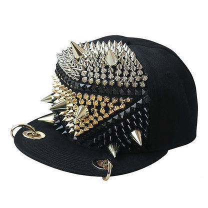 Flame Big Ghost Head Flachkrempe Baseballkappe mit Nieten