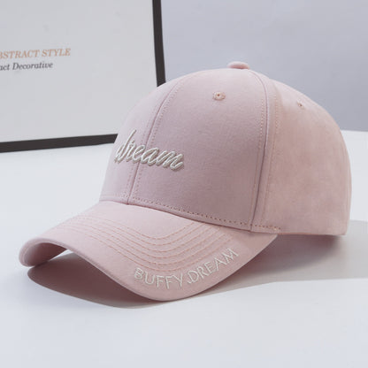 Gorra con visera a prueba de sol con bordado de letras de moda coreana