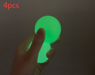Bolas adhesivas luminosas para pared, juegos de fiesta en casa, juguetes novedosos que brillan en la oscuridad, juguete de descompresión para apretar.
