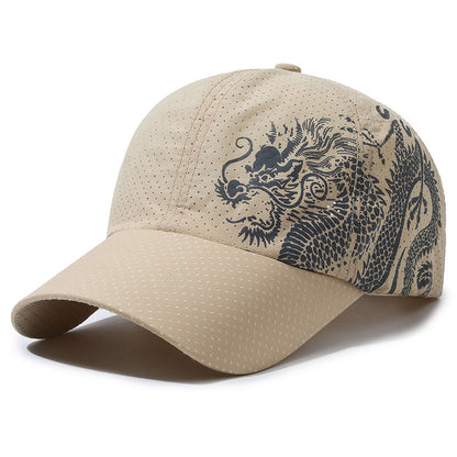 Hut Herren Baseballkappe im chinesischen Stil mit Drachen-Print aus Polyester