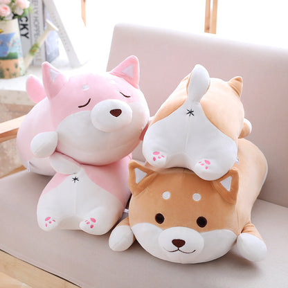 Peluche de perro Shiba Inu gordo de 36 cm y 55 cm, suave y kawaii, con dibujos animados, regalo ideal para niños y bebés.