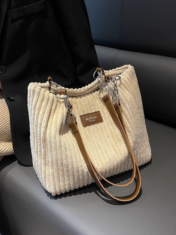 Casual Corduroy Shoulder Bag