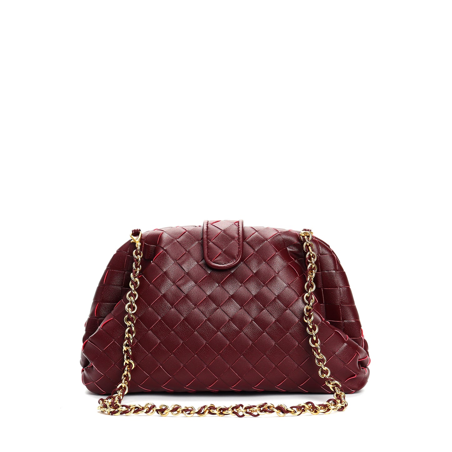 Genuine Leather Woven Shoulder Bag