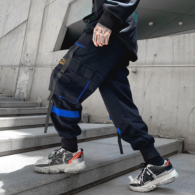 New Contrast Color Streamer Casual Pants Men - BAGMODA
