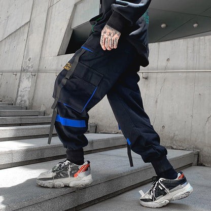 New Contrast Color Streamer Casual Pants Men - BAGMODA