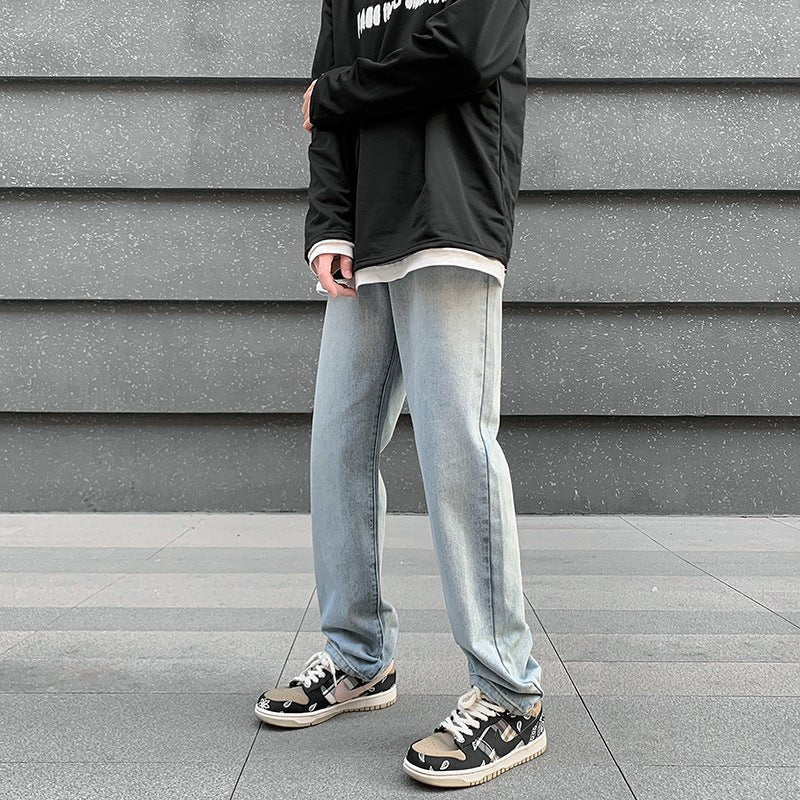 Fashion Men Loose Drawstring Straight - leg Pants - BAGMODA