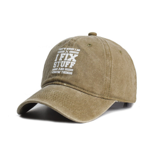 Women's Fashion Minimalist Washed Cotton Printed Hat