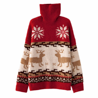 Weihnachtsrollkragenpullover Damen