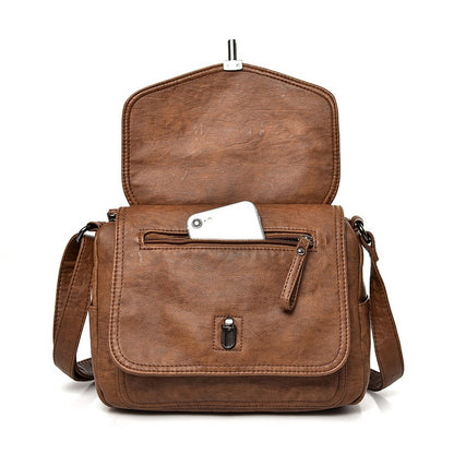 Soft leather retro crossbody bag - BAGMODA