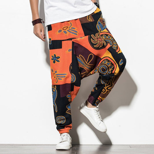 Summer Chinese Wind Bundle Foot Pants For Men Fattening - BAGMODA