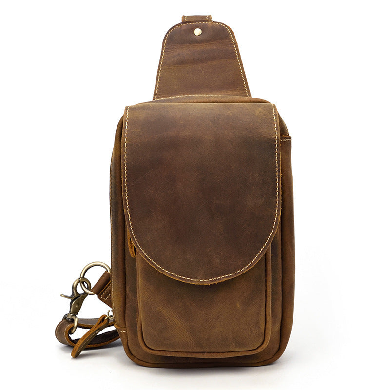 Men's Leather Chest Sports Bag