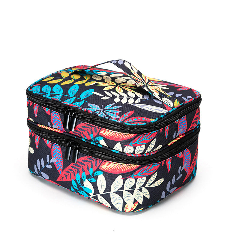 Portable Double-layer 30-cell Lined Portable Storage Bag