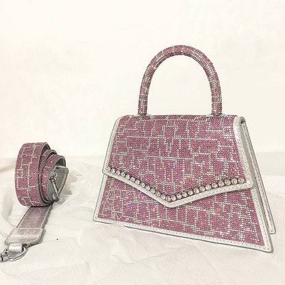 Crocodile Pattern Rhinestone Square Bag - BAGMODA
