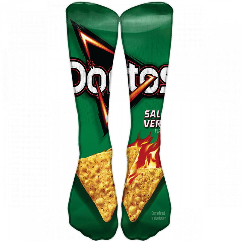 Harajuku Kawaii Socks Man Cotton Cartoon Food Print
