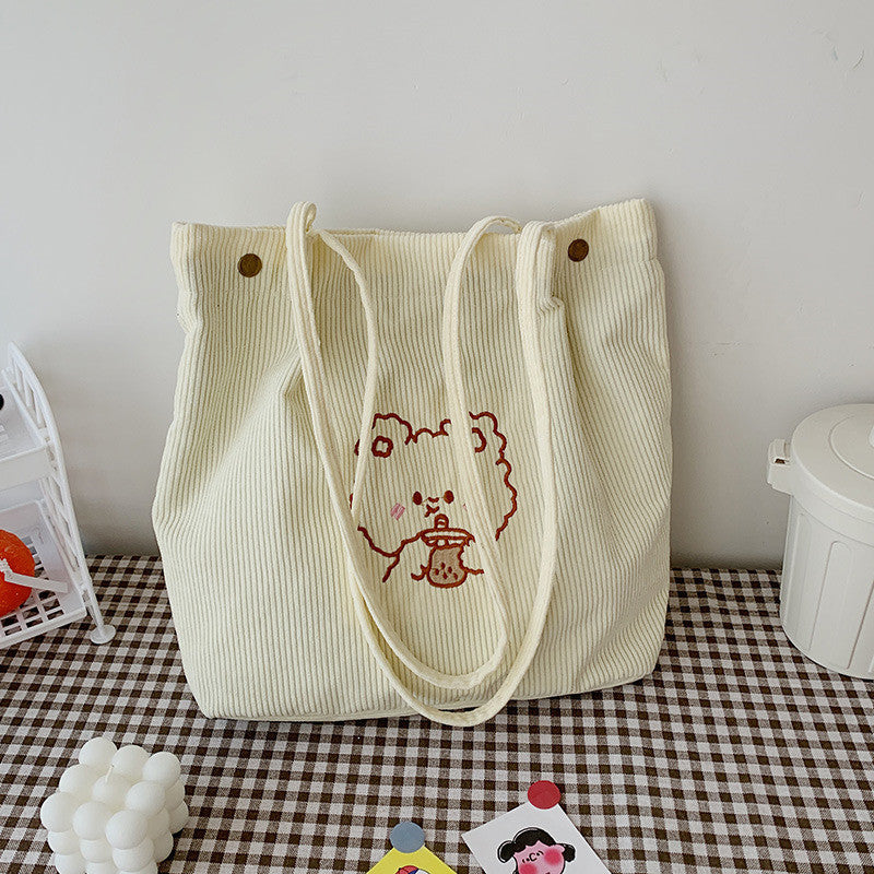 Cute Velvet Embroidery Bag