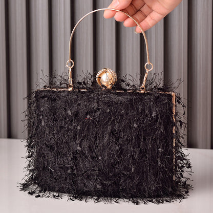 Bolso de noche con borlas para fiesta, bolso cuadrado de diseñador de lujo a la moda, bolso bandolera para mujer
