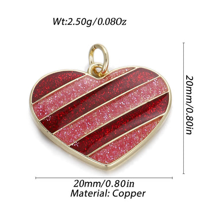 Colgante de amor rojo con gotas de aceite y microincrustaciones de circonita