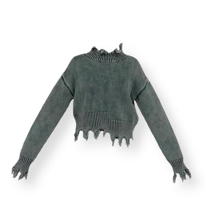 Top sencillo de color liso para mujer, estilo urbano, otoño e invierno, con estampado de tendencia.