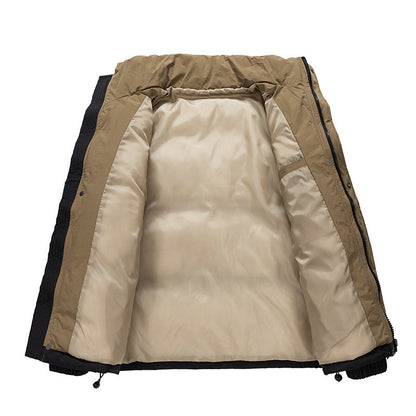 Abrigo acolchado de algodón de invierno para hombre, abrigo holgado con solapa.
