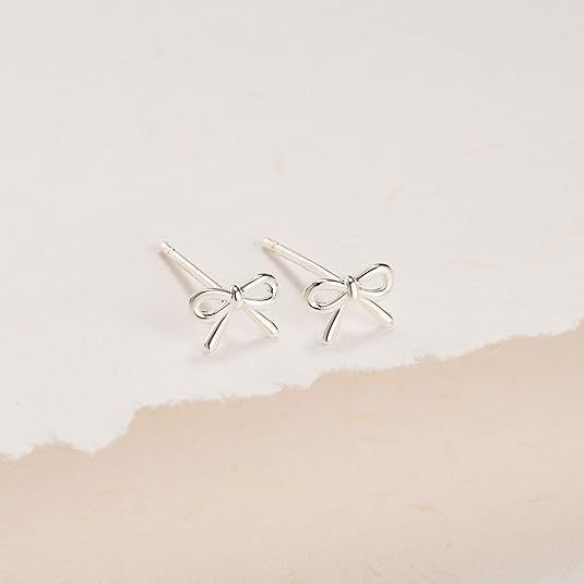 Women's Gold Bow Cross Stud Earrings