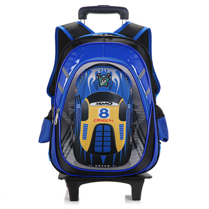 La nueva mochila escolar desmontable con ruedas para hombre reduce la carga