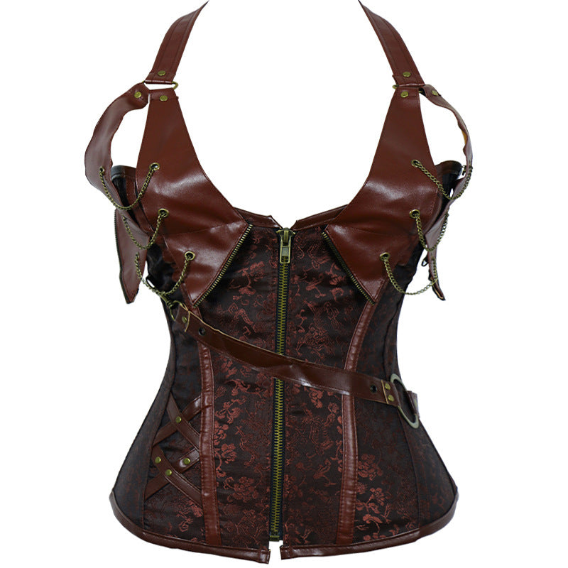 Minimalistische Steampunk-Gothic-Hals-Shapewear für Damen