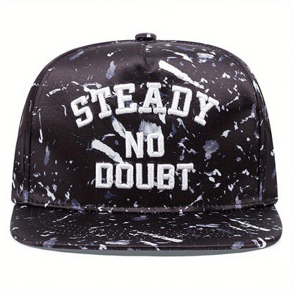 Gorra de hip hop con visera plana, letras bordadas en camuflaje