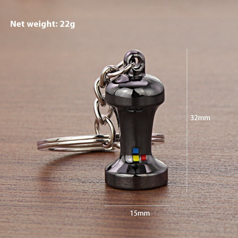 3D Coffee Keychain Metal Car Key Pendant