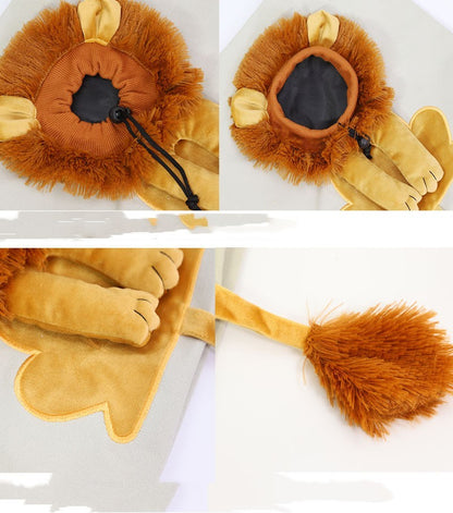Transportín suave para mascotas con diseño de león, portátil y transpirable, para gatos y perros, con cremalleras de seguridad.