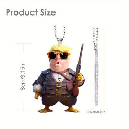 Colgante creativo y lindo de Trump para espejo retrovisor de coche, acrílico plano