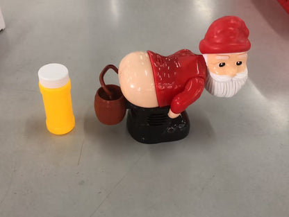 Elektrische Weihnachtsmann-Seifenblasenmaschine, Blasen mit Musik und Licht, Unterhaltungsspielzeug, Streich, lustiges Ornament, Weihnachtsgeschenke, Weihnachtsdekorationen