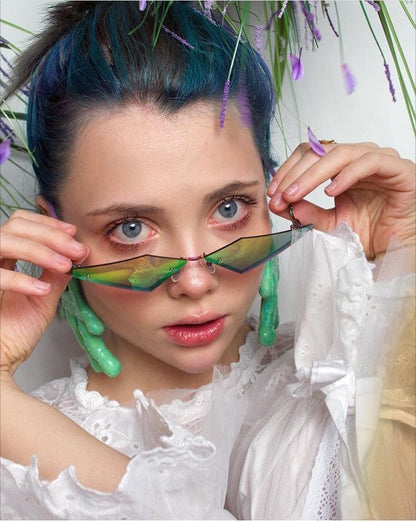 Modische randlose Sonnenbrille für Damen